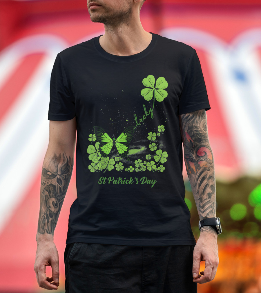 Lucky Butterfly Shamrock St Patrick's Day T-Shirt