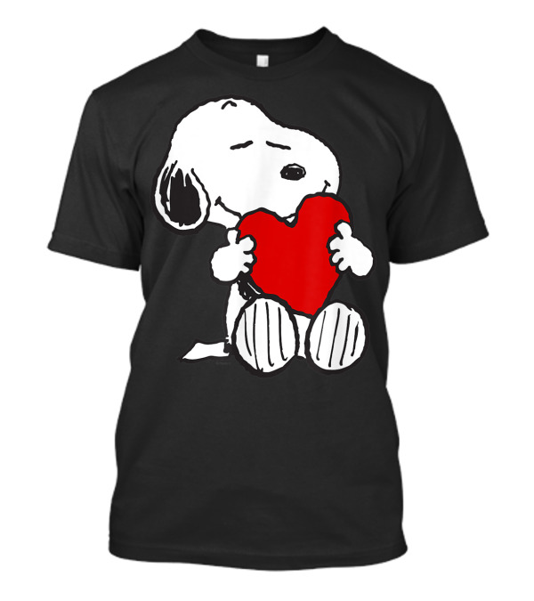 Snoopy Hugging Heart Peanuts Valentine T-Shirt