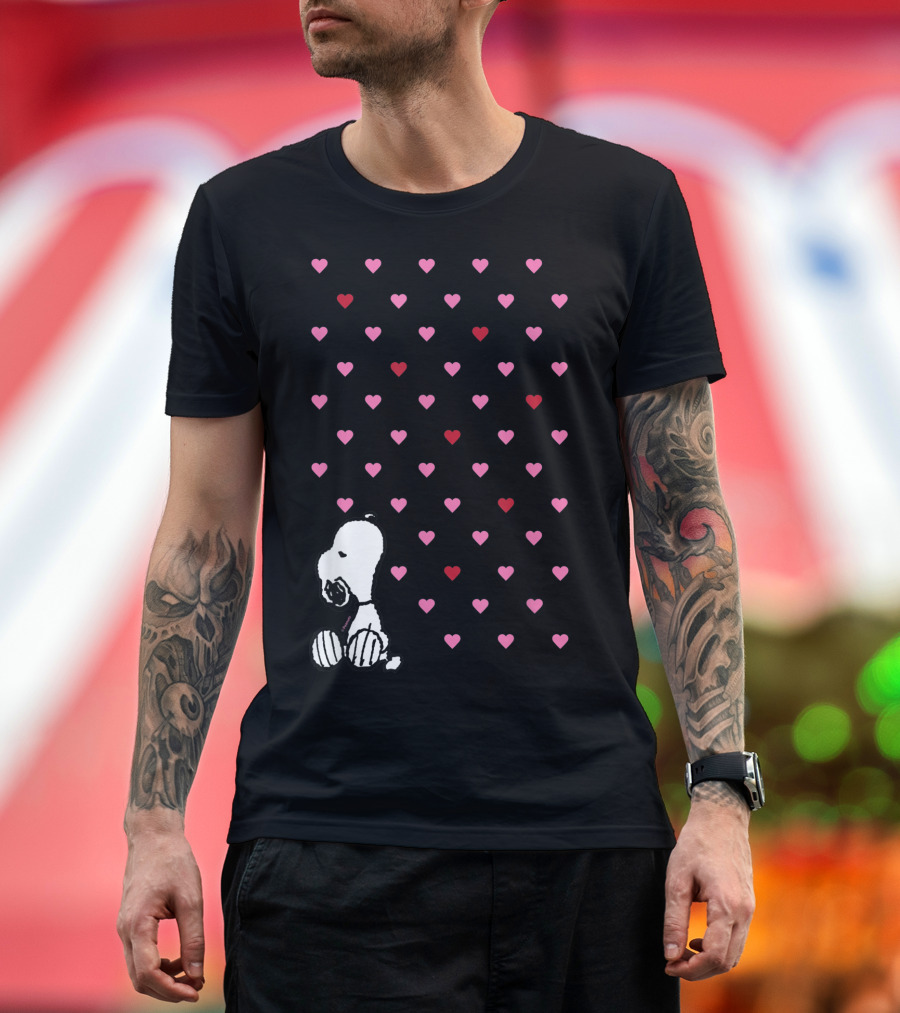 Valentine Snoopy Hearts Peanuts Love T-Shirt