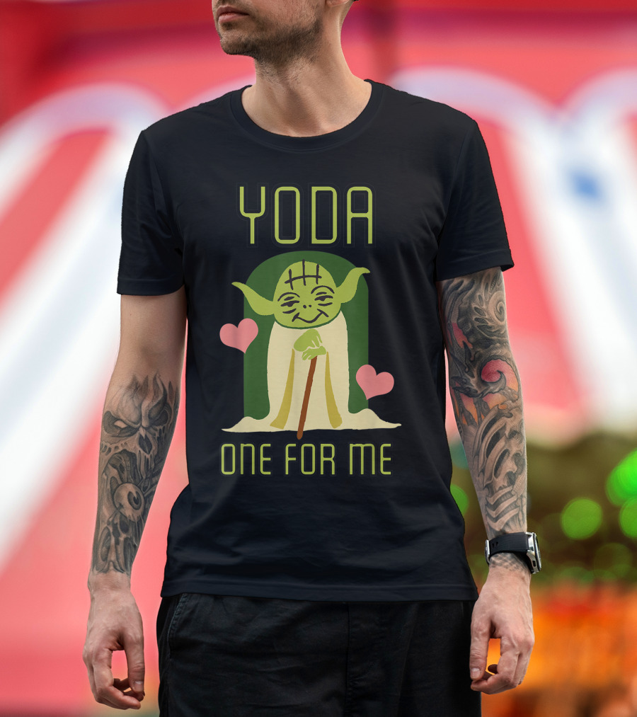 Yoda One For Me Star Wars Valentine's Cute Hearts T-Shirt