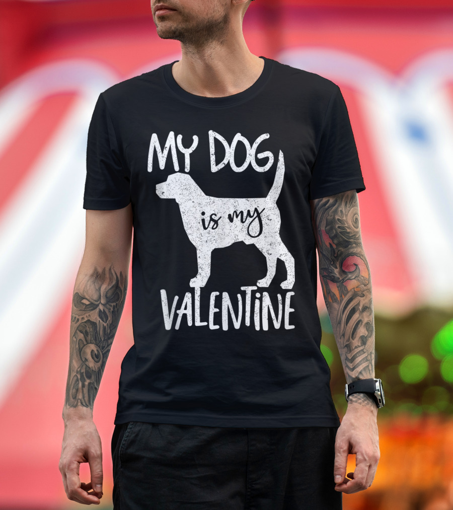 Funny Pet Lover Valentines Day My Dog Is My Valentine T-Shirt