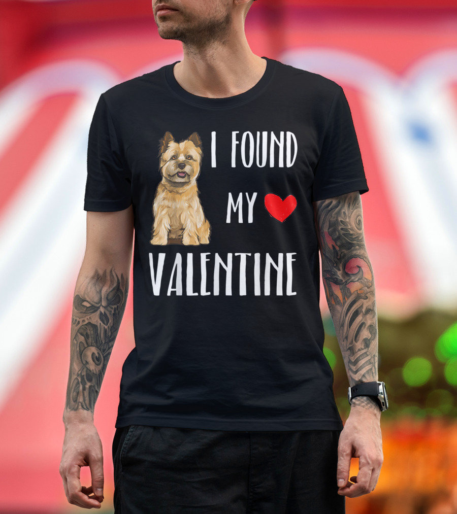 I Found My Heart Valentine Cairn Terrier Dog T-Shirt