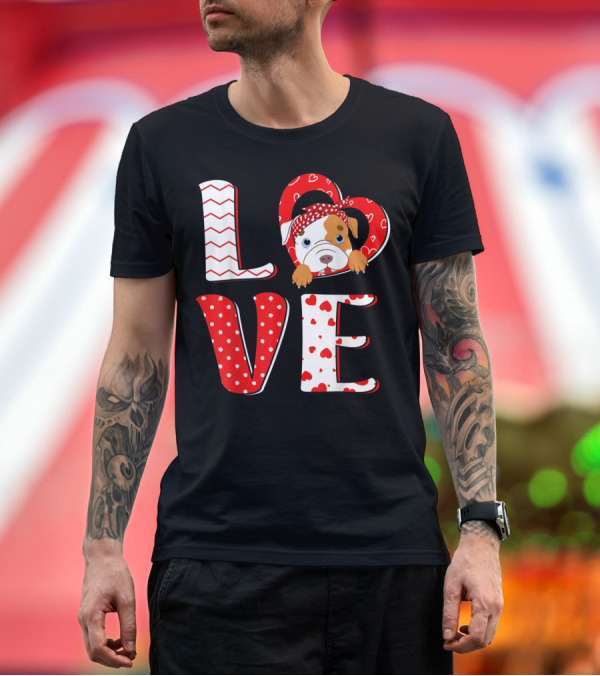 Premium T-Shirt: Pittie Mom Love Pitbull Dog Lovers Valentine T-Shirt Pittie Mom Love Pitbull Dog Lovers Valentine T-Shirt