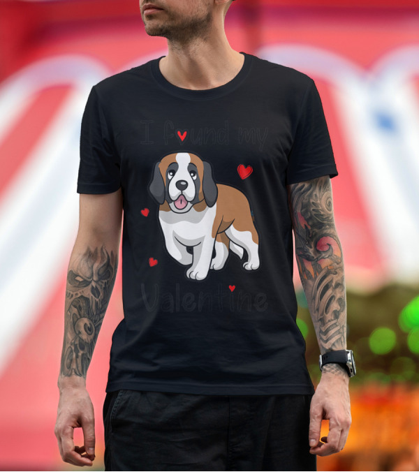 Premium T-Shirt: Saint Bernard I Found My Valentine T-Shirt Saint Bernard I Found My Valentine T-Shirt