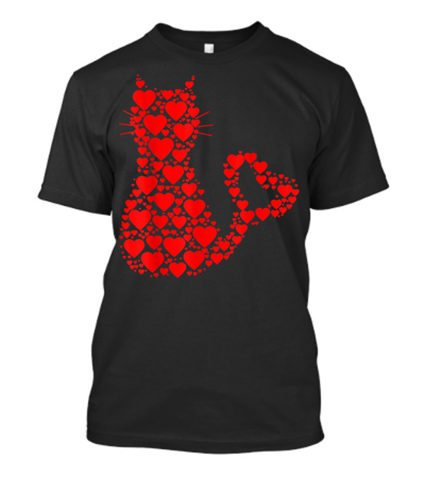 Cat Valentine Day A Lot Of Heart Cat Lover T-Shirt