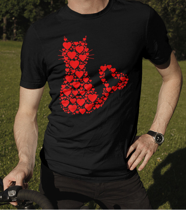 Cat Valentine Day A Lot Of Heart Cat Lover T-Shirt