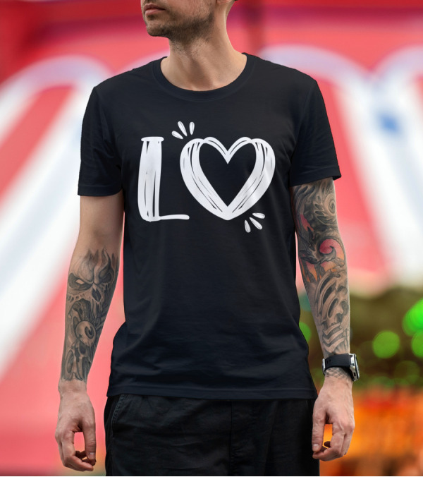 Premium T-Shirt: Love Heart His And Hers Valentine Couples Outfits T-Shirt Love Heart His And Hers Valentine Couples Outfits T-Shirt