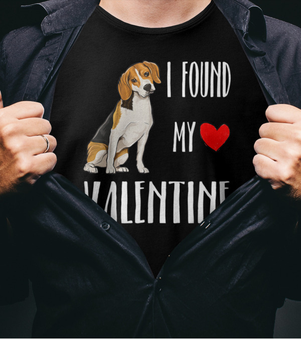 I Found My Heart Valentine Beagle T-Shirt
