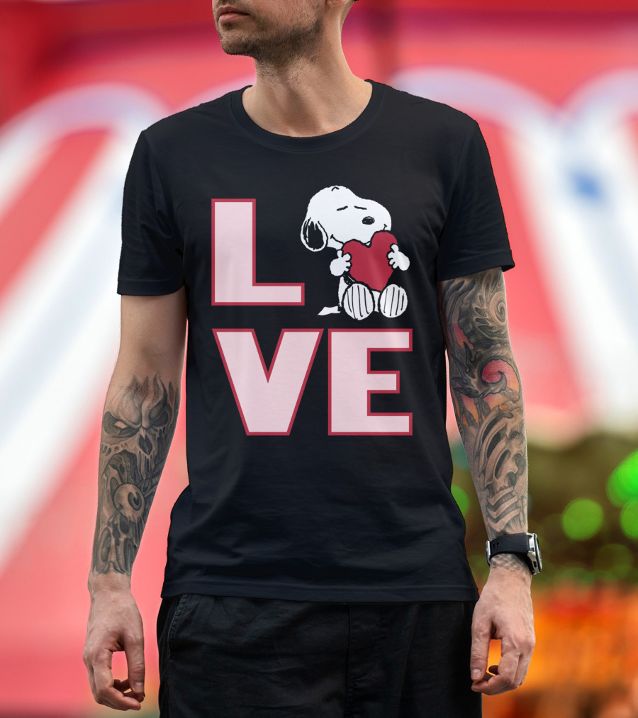 Snoopy Love Heart Peanuts Valentine T-Shirt