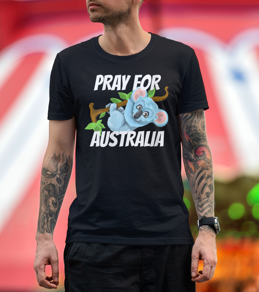 Pray For Australia Koala on Branch T-Shirt