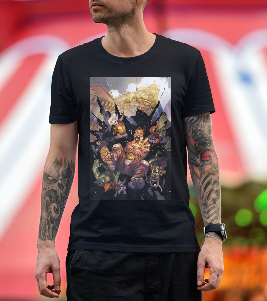 Marvel Comixology Avengers Issue 1 Of 10 Comic Art Featuring Hercules and Mythical Elements T-Shirt