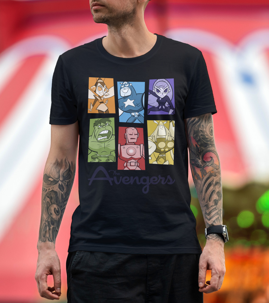 Marvel The Avengers Pop Art Colorful Character Panels T-Shirt