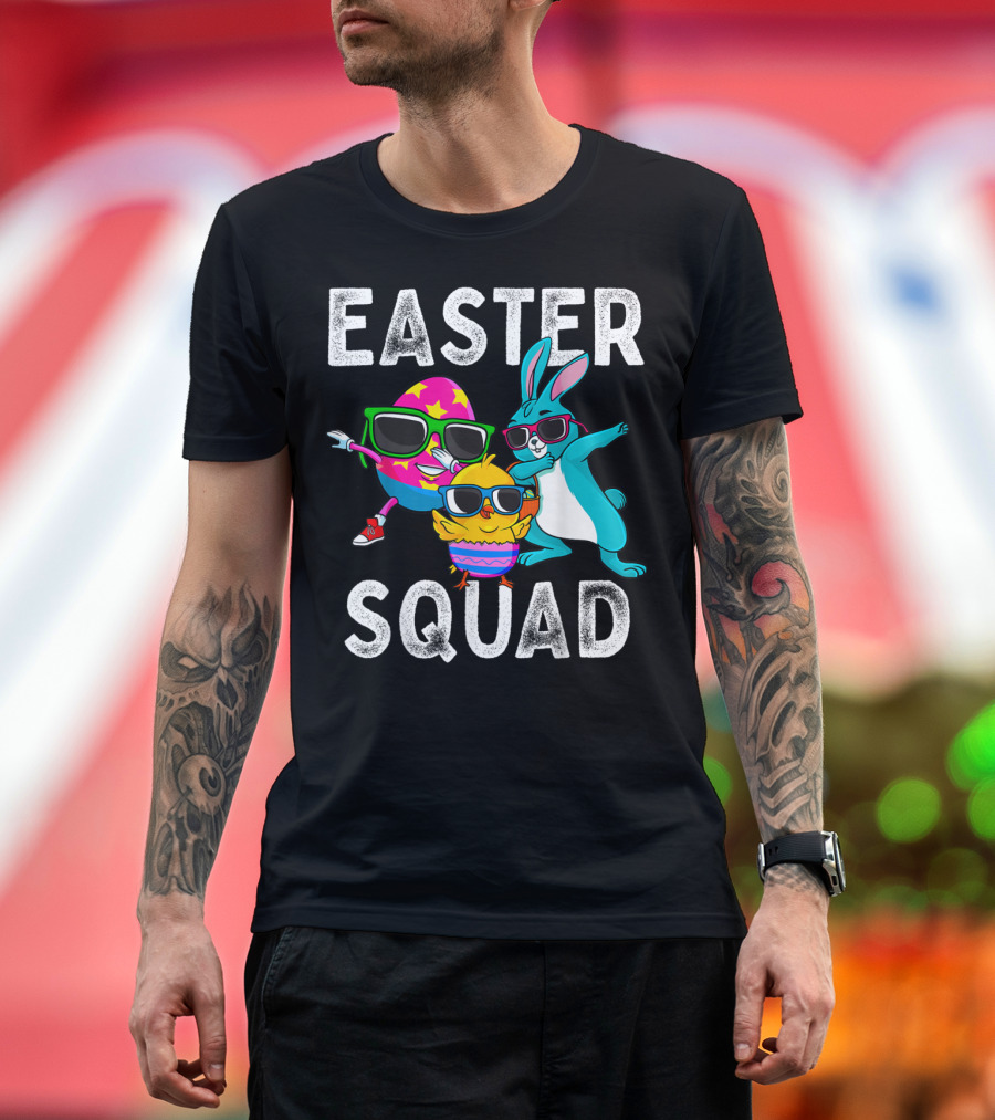 Easter Squad Dabbing Bunny Chick Egg T-Shirt