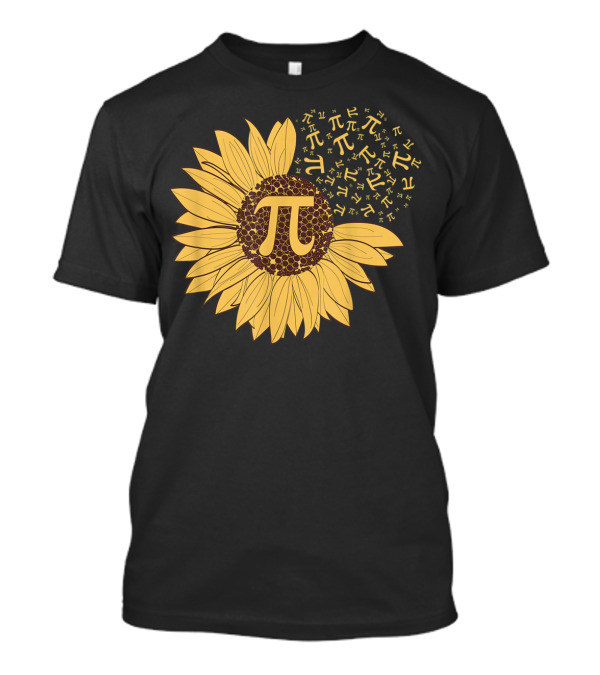 Pi Day Sunflower With Pi Number Symbol 314 Math T-Shirt