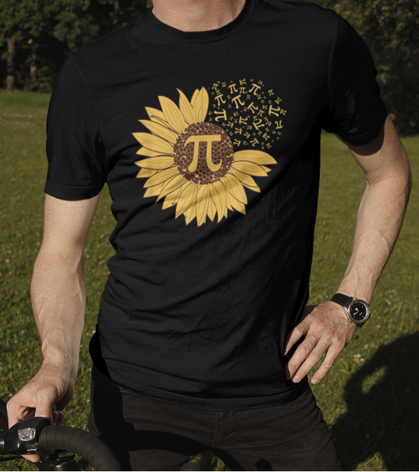 Pi Day Sunflower With Pi Number Symbol 314 Math T-Shirt