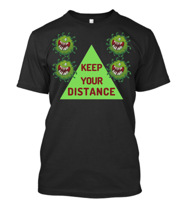Keep Your Distance Green Virus Triangle T-Shirt