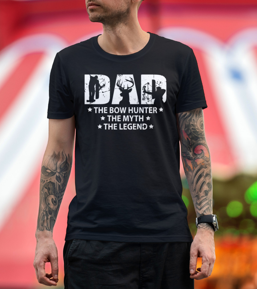 Dad Bow Hunter Myth Legend Hunting Deer T-Shirt