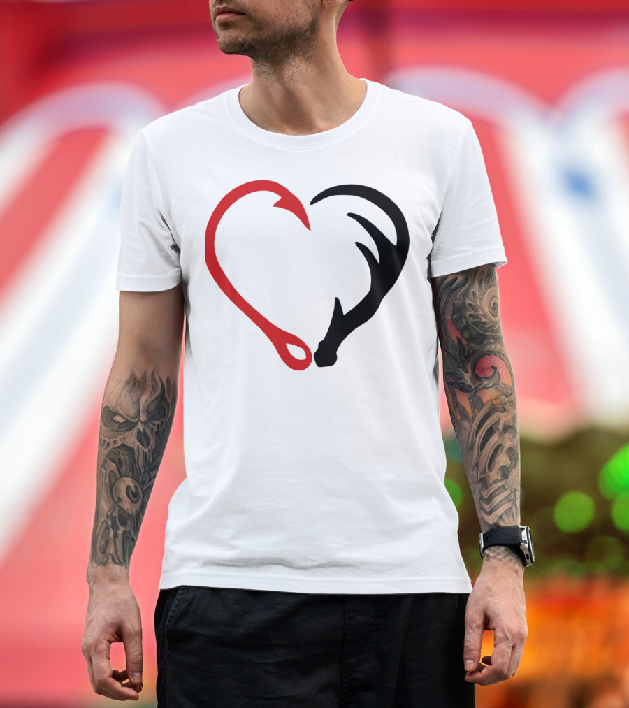 Hunting Heart Hook and Antler Fusion T-Shirt