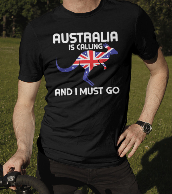 Australia Is Calling And I Must Go Union Jack Kangaroo T-Shirt