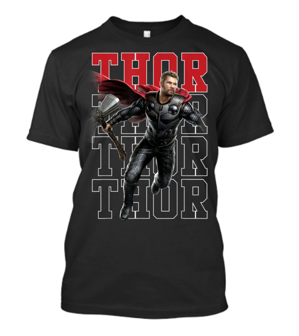 Thor Avengers Endgame Dynamic Pose Name Stack T-Shirt