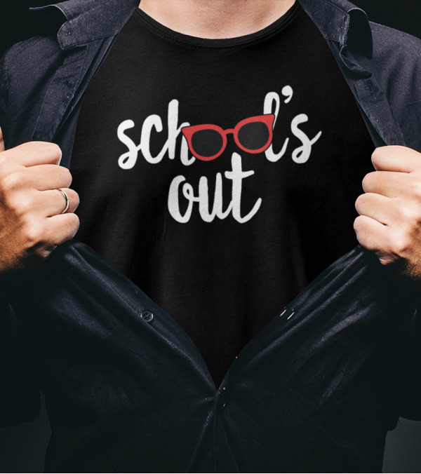School Is Out Funny Last Day Red Glasses T-Shirt