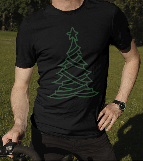 Simple Adorned Christmas Tree With A Star Topper T-Shirt
