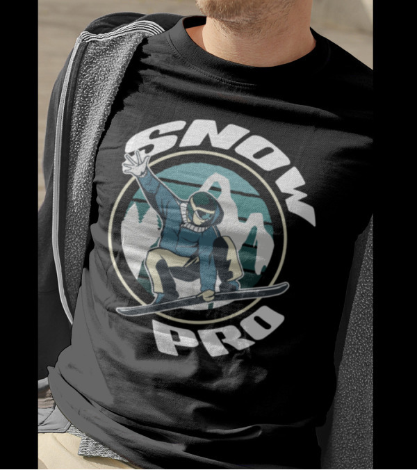 SNOW Pro Snowboarder With Snowboard Snowboarding T-Shirt