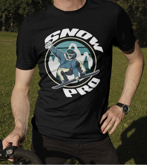 SNOW Pro Snowboarder With Snowboard Snowboarding T-Shirt