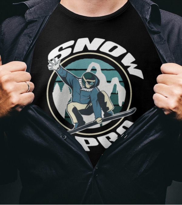 SNOW Pro Snowboarder With Snowboard Snowboarding T-Shirt