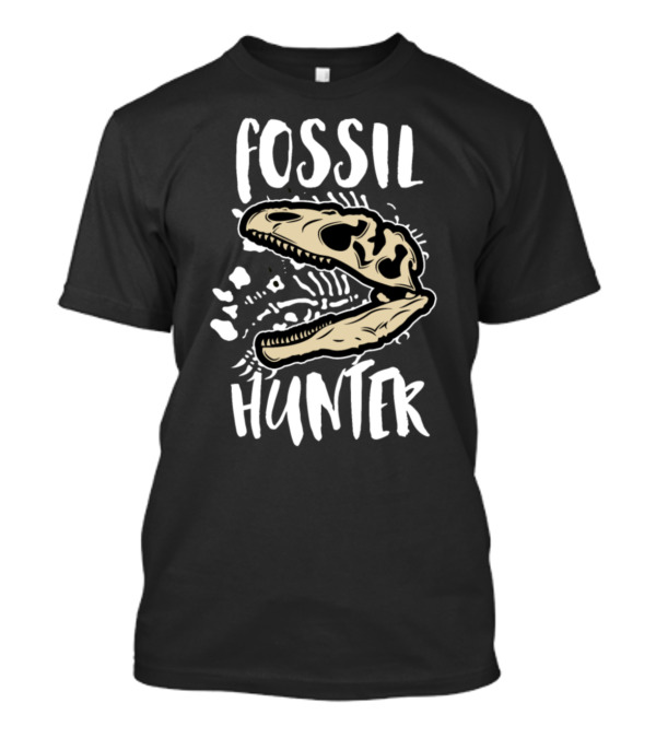 Fossil Hunter Dinosaur Skull Archaeology Enthusiast Graphic Paleontology T-Shirt