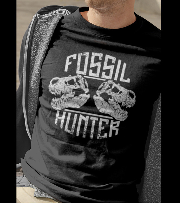 Fossil Hunter Dinosaur Bones Archaeology Trex Skull T-Shirt