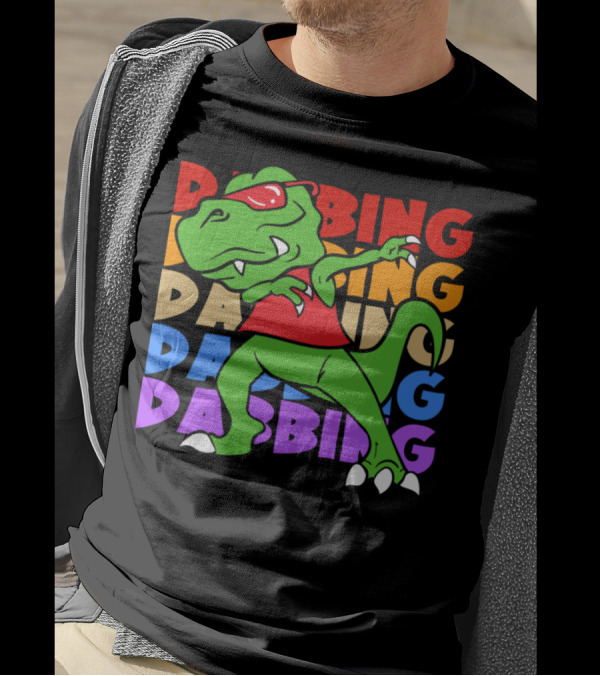Retro Vintage Style Dabbing Dab Dinosaur Trex T-Shirt