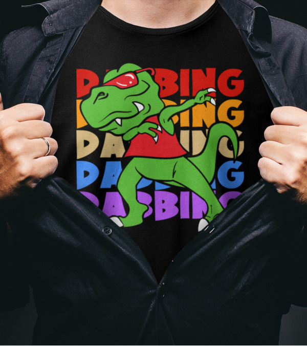 Retro Vintage Style Dabbing Dab Dinosaur Trex T-Shirt