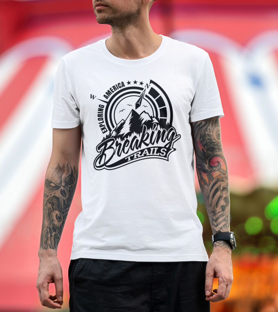 Exploring America Breaking Trails Mountain Adventure T-Shirt