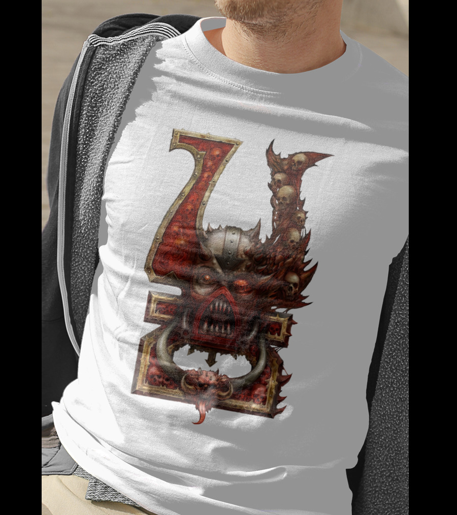 Khorne Chaos Symbol Warhammer 40K Skull Throne T-Shirt