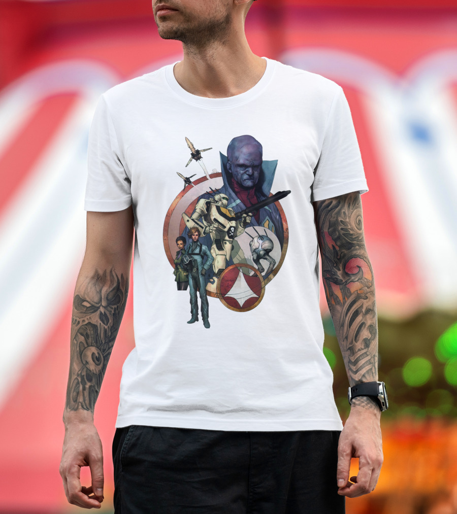Robotech RBT Roy Fokker Lisa Hunter Zentraedi Logo Battle T-Shirt