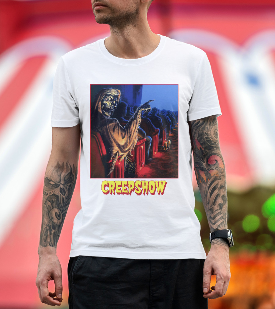 Creepshow Skeleton Ushers Menacing Audience In Theater Scene T-Shirt