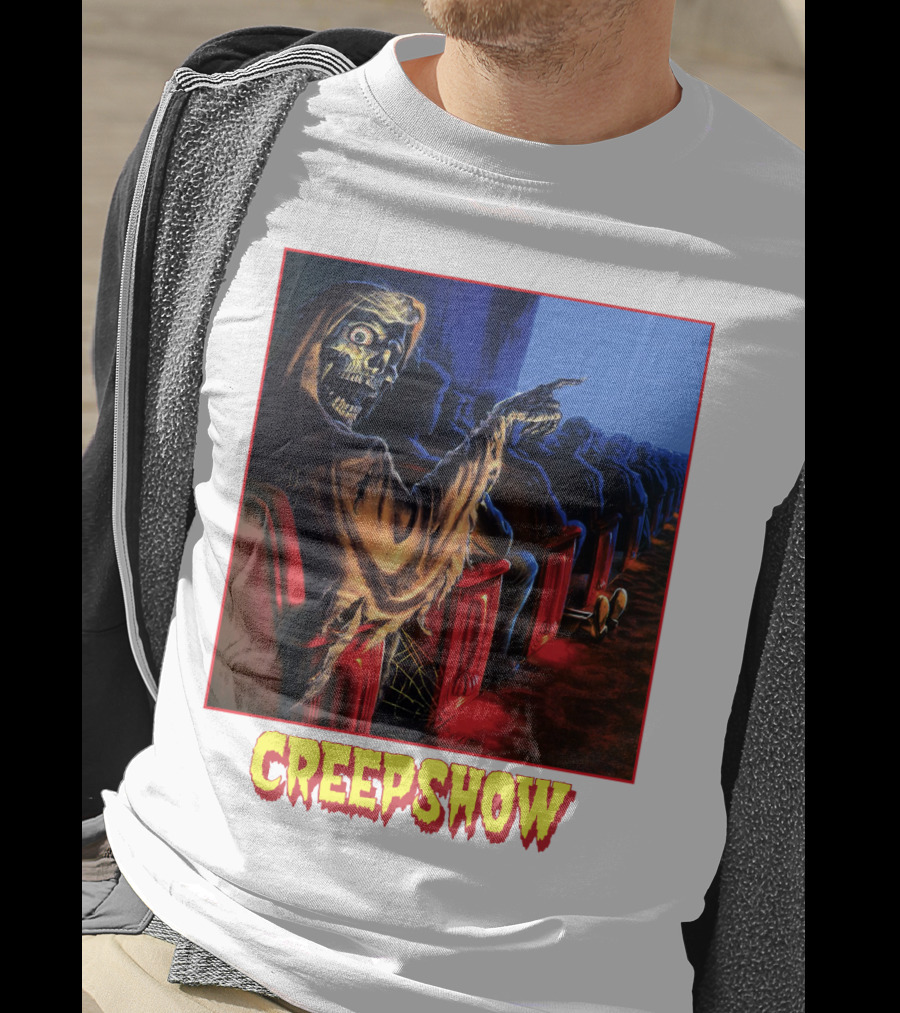Creepshow Skeleton Ushers Menacing Audience In Theater Scene T-Shirt