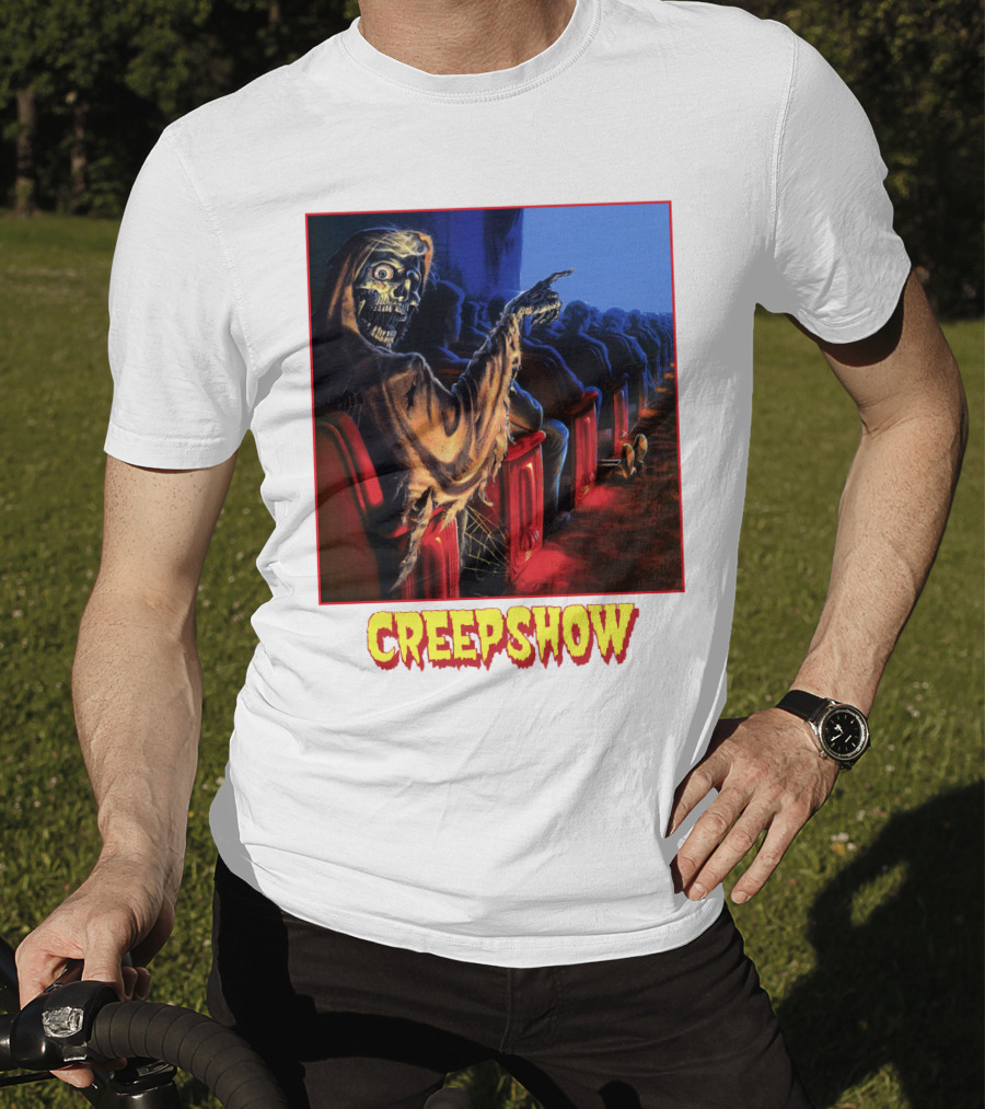 Creepshow Skeleton Ushers Menacing Audience In Theater Scene T-Shirt