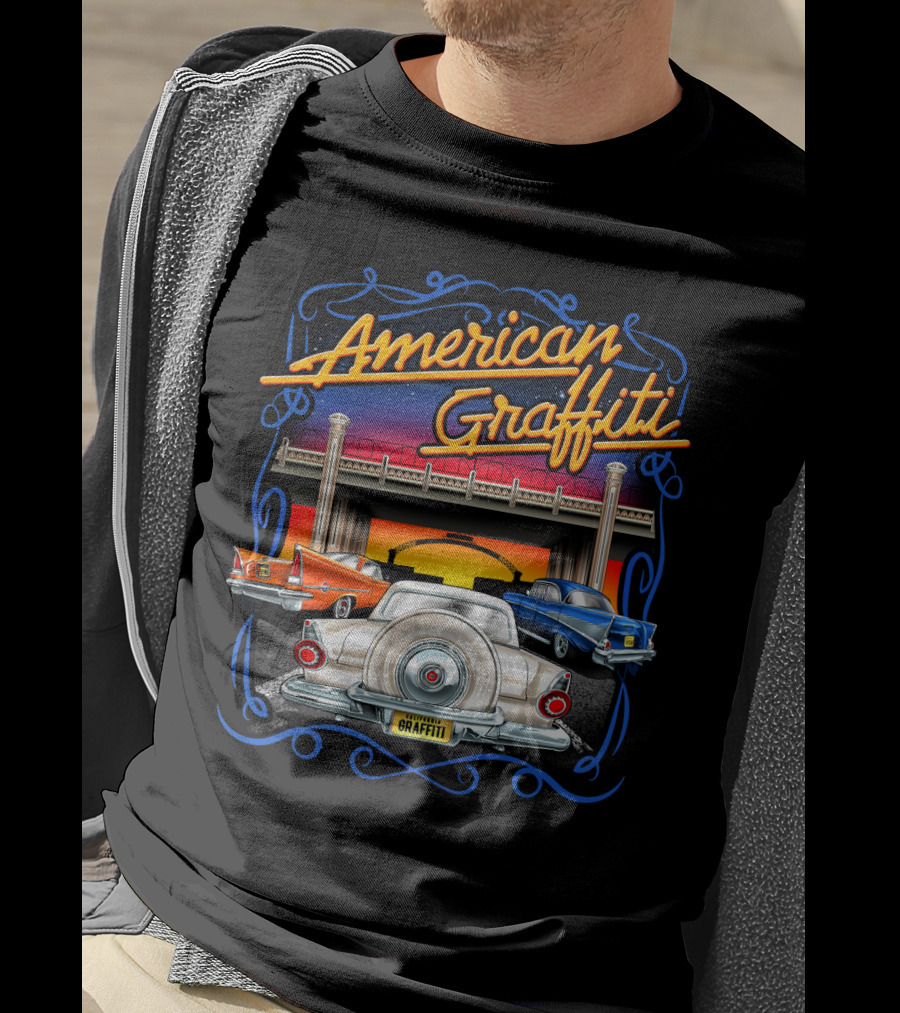 American Graffiti Classic Cars Scene T-Shirt