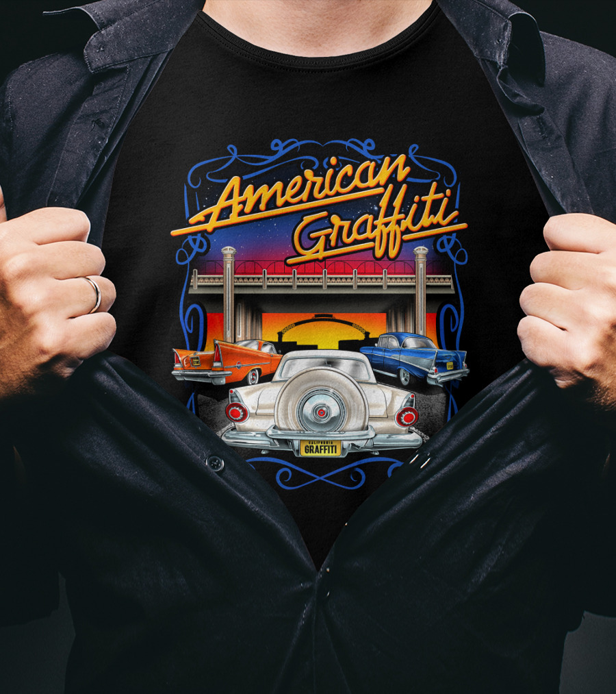 American Graffiti Classic Cars Scene T-Shirt
