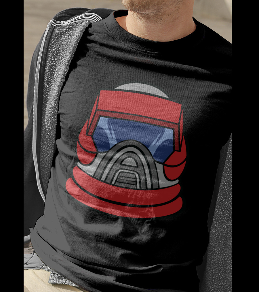 Mask Spectrum Red Futuristic Helmet T-Shirt