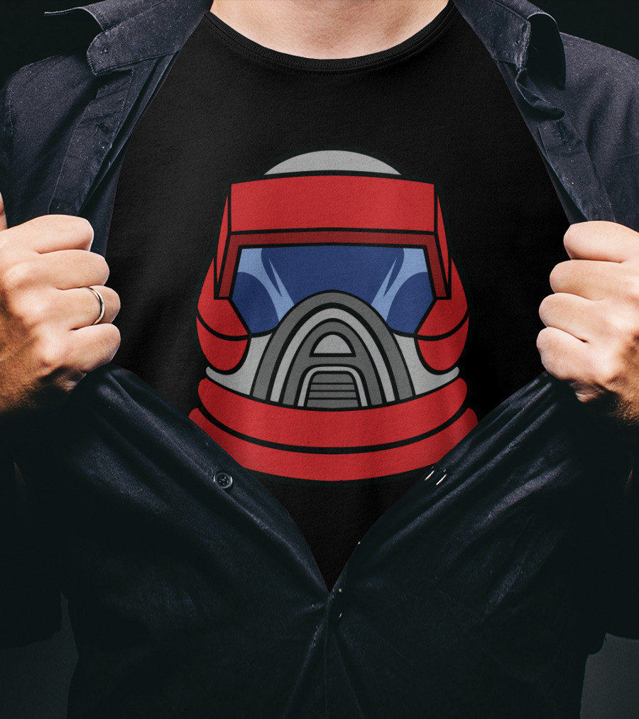 Mask Spectrum Red Futuristic Helmet T-Shirt