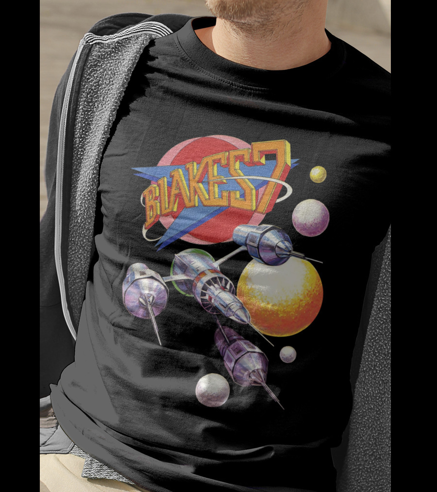 Blake's 7 Annual Retro Sci-Fi Spaceship And Planets T-Shirt
