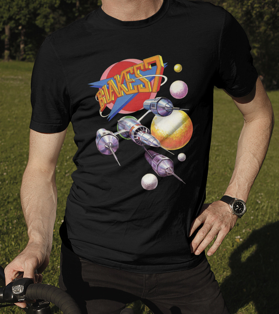 Blake's 7 Annual Retro Sci-Fi Spaceship And Planets T-Shirt