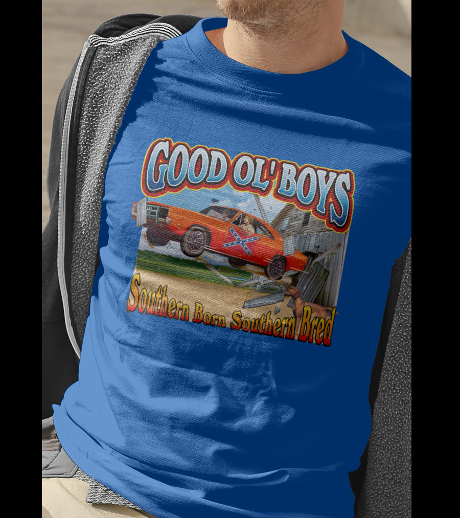 Good Ol' Boys Southern Born Southern Bred Dukes Of Hazzard Car Jump Scene T-Shirt