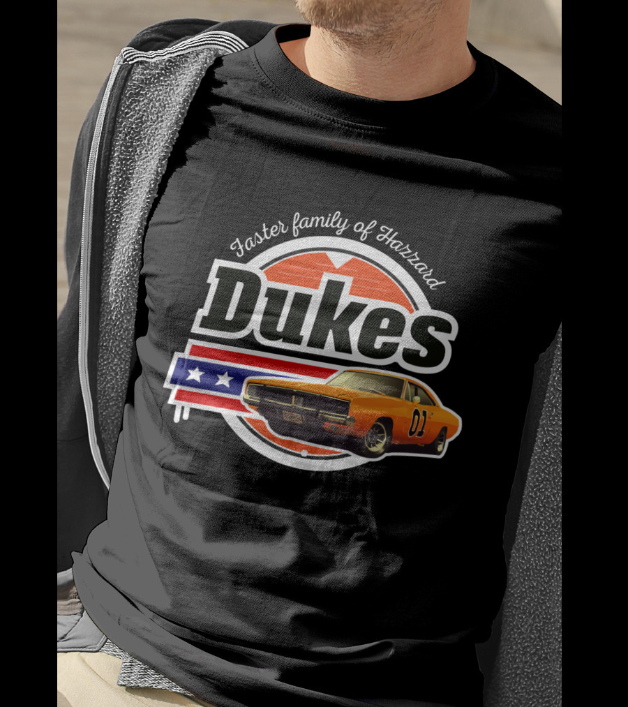 Dukes Faster Family Of Hazzard 01 Car Stars And Stripes Vintage T-Shirt