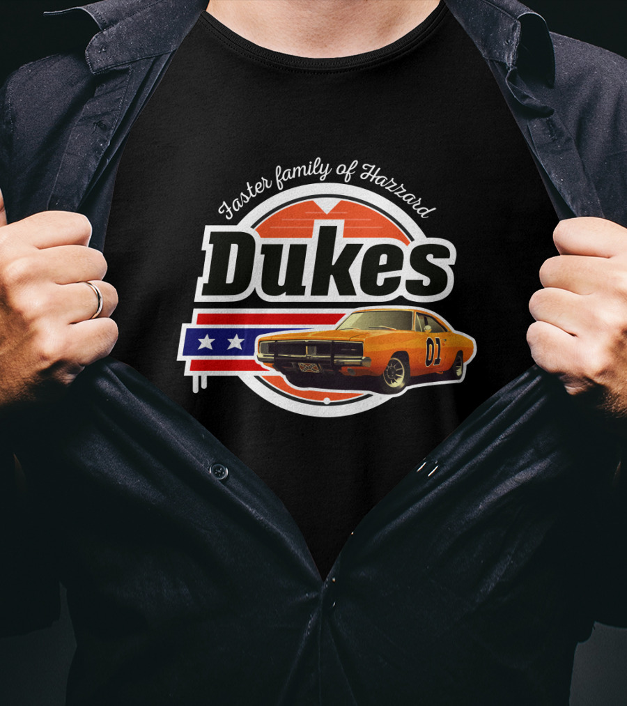 Dukes Faster Family Of Hazzard 01 Car Stars And Stripes Vintage T-Shirt