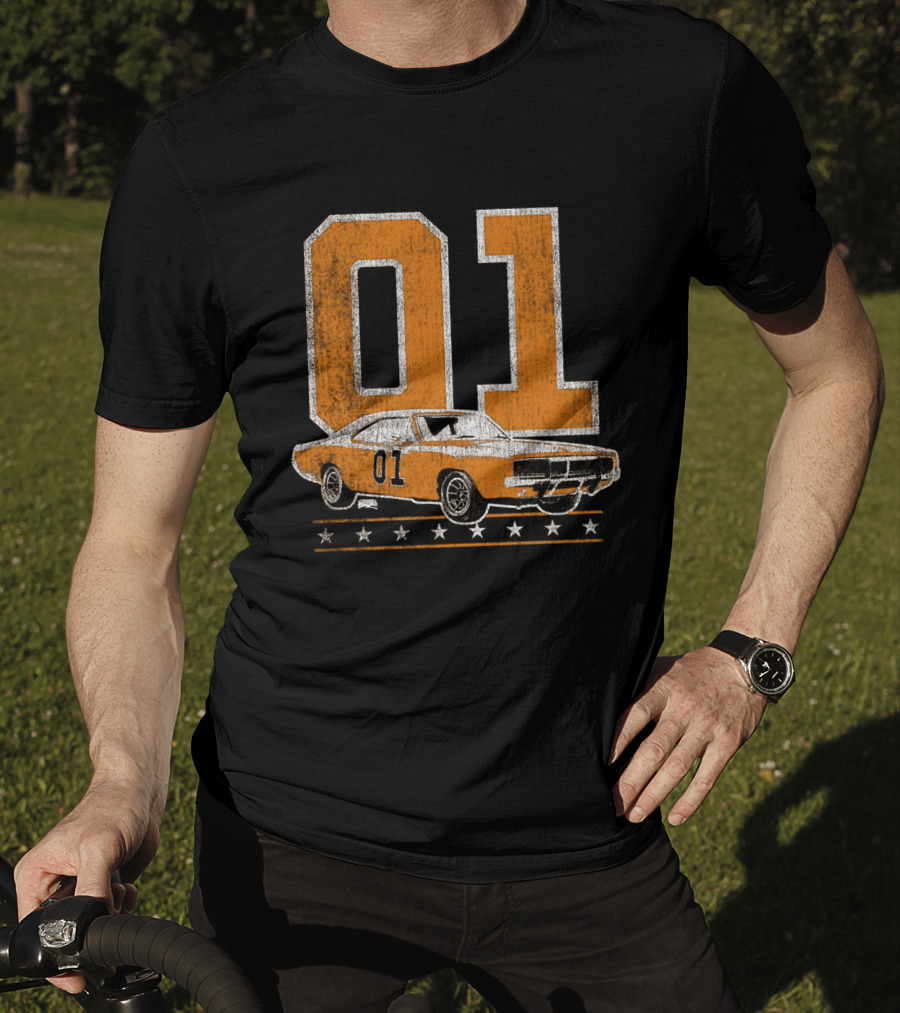 01 General Lee Dukes Of Hazzard Car Stars T-Shirt