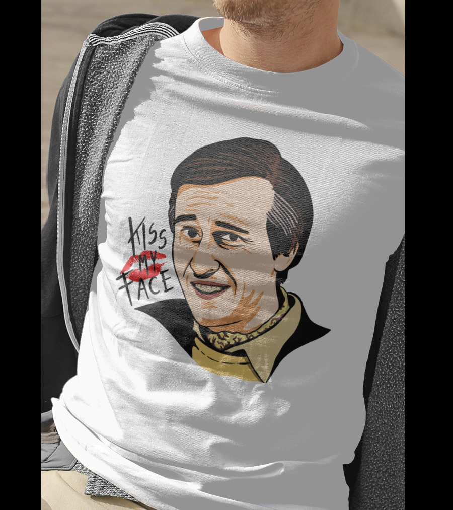 Alan Partridge Kiss My Face Retro Portrait With Lipstick T-Shirt